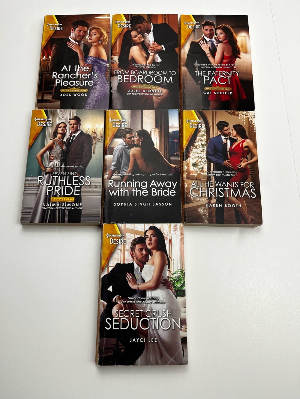 Harlequin Desire Romance Paperback Book Collection Mixed Covers Bundle of Seven